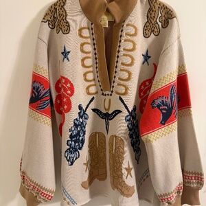 Texas Embroidered Sweater NWOT